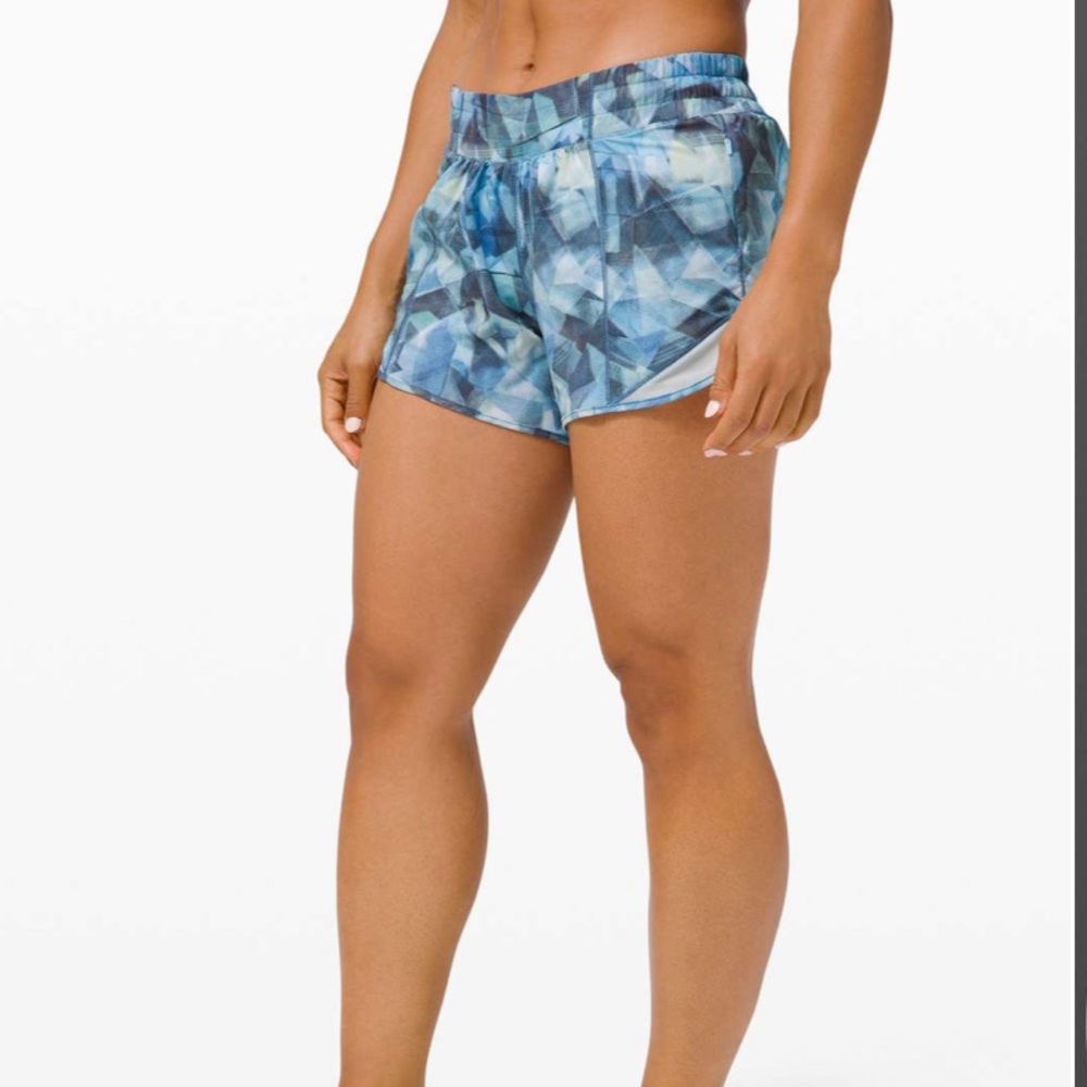 lululemon athletica Blue Patterned Athletic Shorts